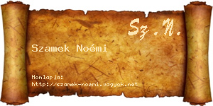 Szamek Noémi névjegykártya